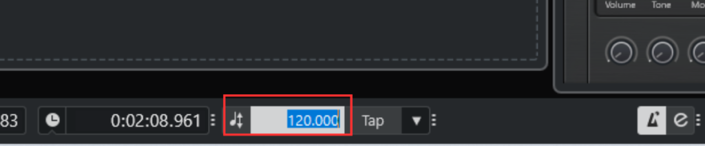 Cubase_テンポ shift Tショートカット